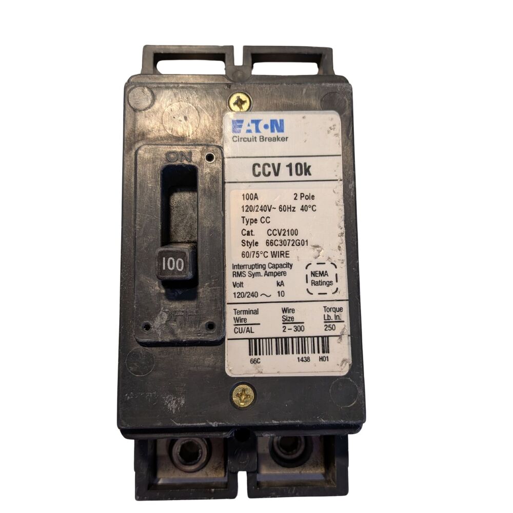 ⚡ Eaton CCV2100 100A 2-Pole Tenant Main Circuit Breaker 10k CCV Type
